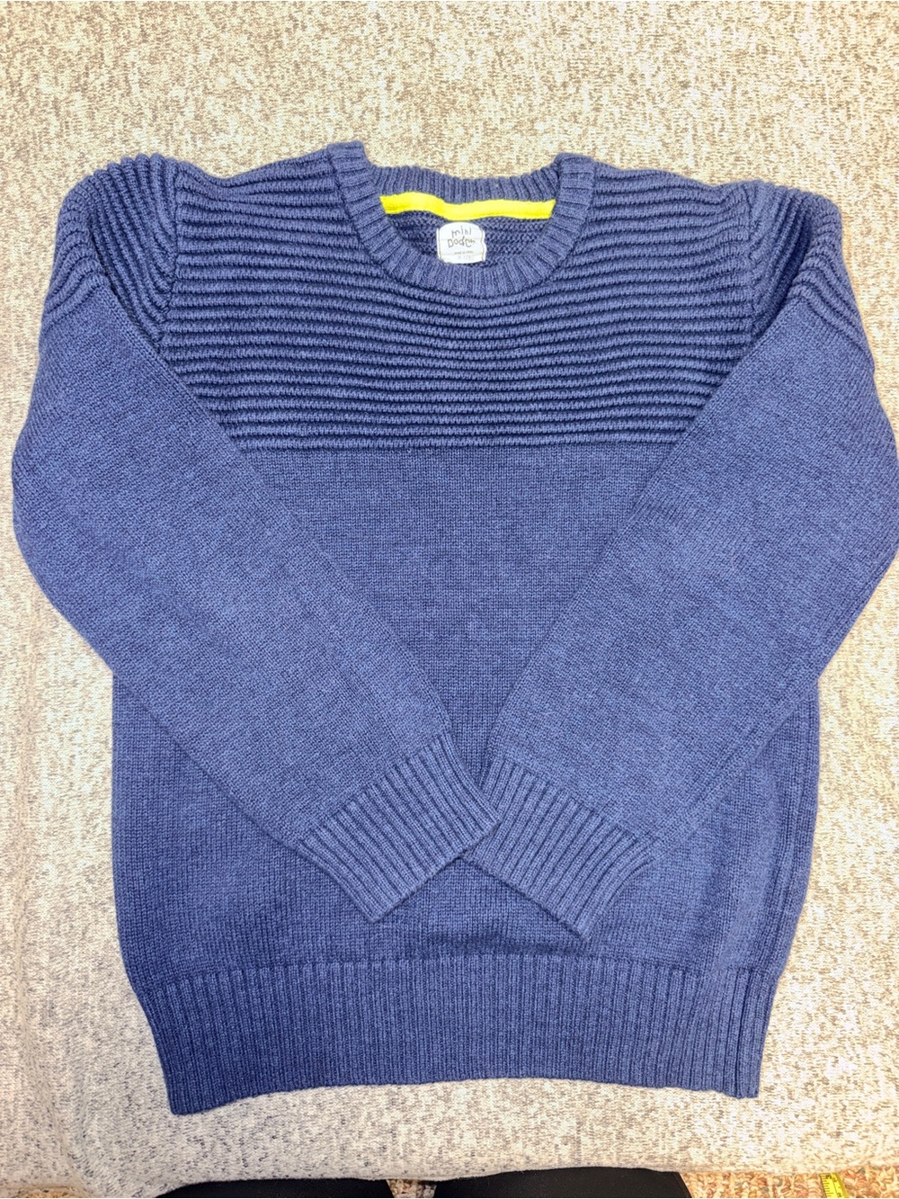 Boys Mini Boden Navy Knit Crewneck Sweater